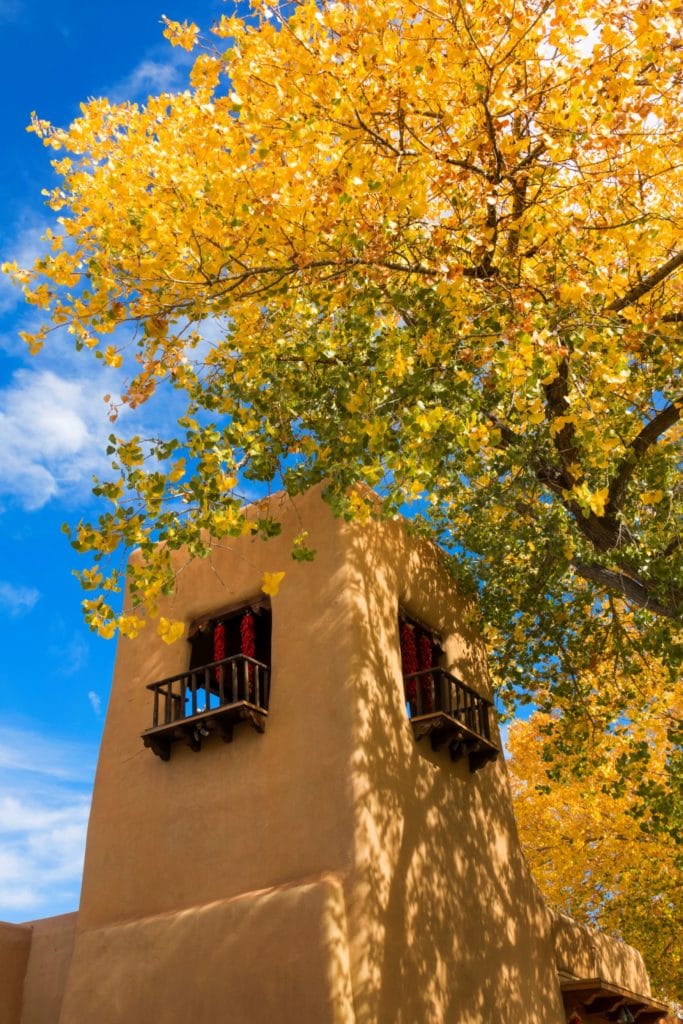 Santa Fe New Mexico building with bright colors