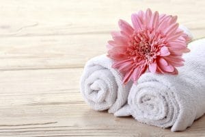 Flowers and towels Flowers and towels
