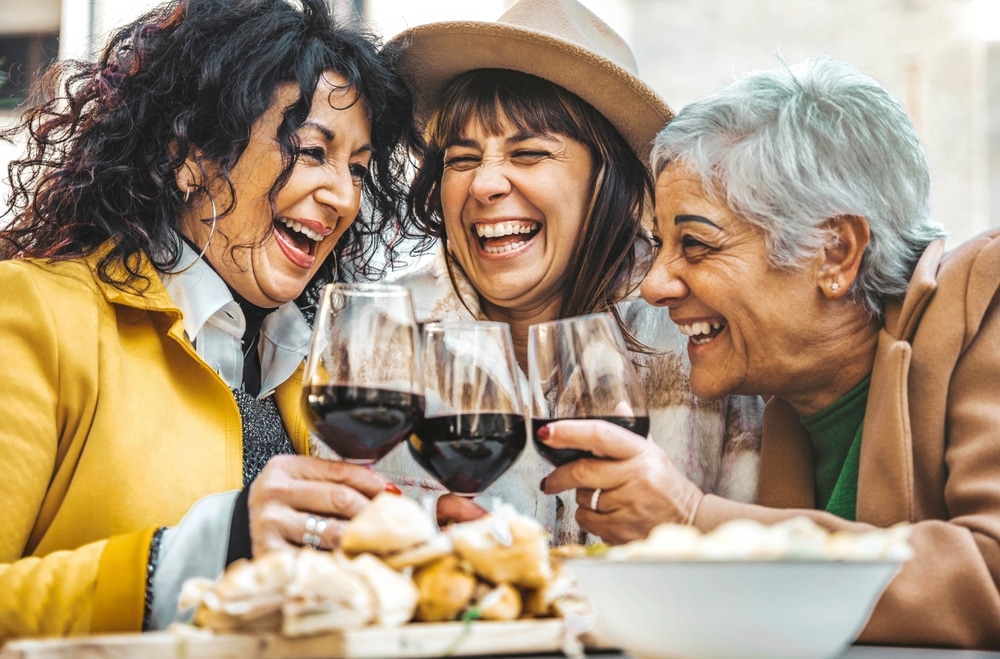 Friends Enjoying Wine At Top Santa Fe Wineries