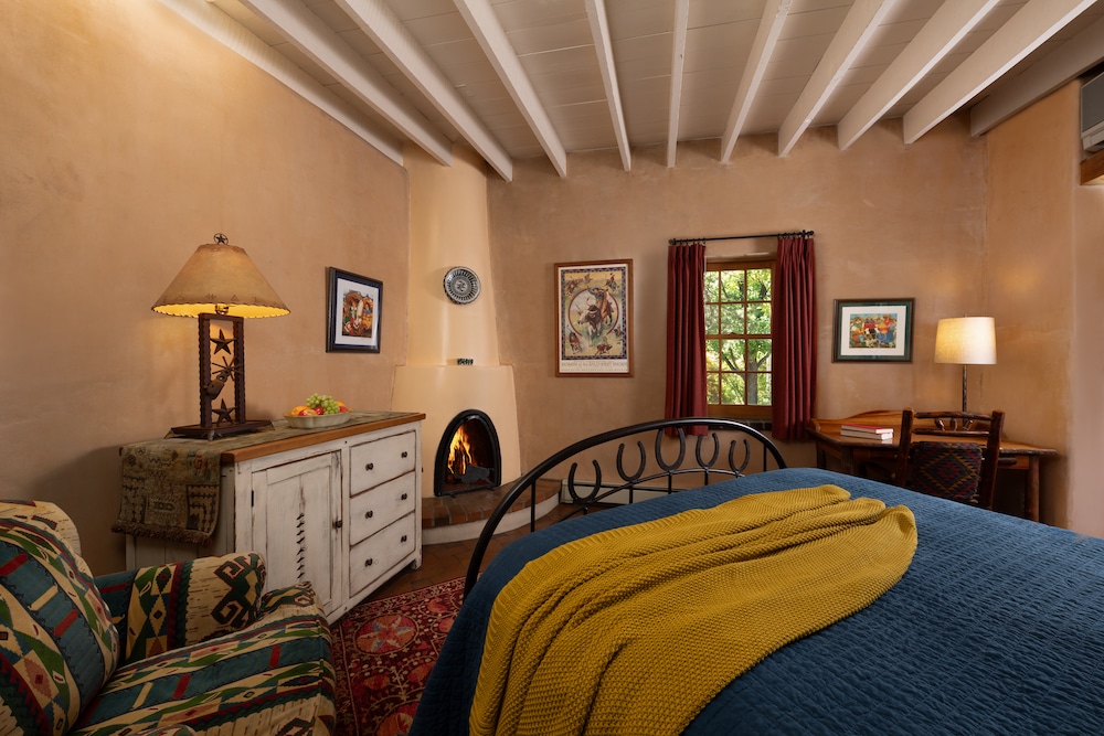 Guest Room With Fireplace At Our Bed And Breakfast - The Top-Rated Lodging In Santa Fe, Nm Near The New Mexico State Capital