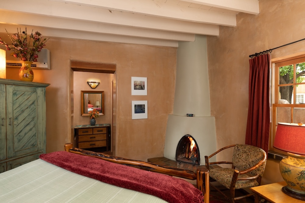 Kiva Fireplace In A Guest Room At The Best Santa Fe Bed And Breakfast