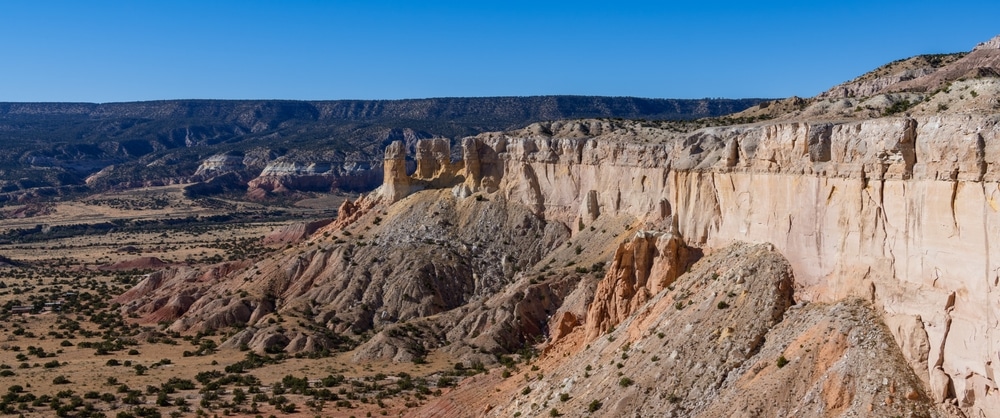 panoramic landscape of Ghost Ranch near Abiquiu new mexico